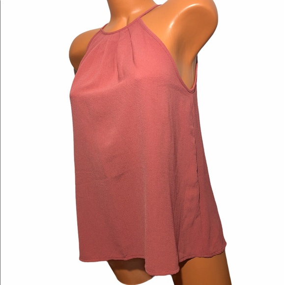 Mind Code Womens Coral Textured Polyester Halter Top Size M - Picture 3 of 8